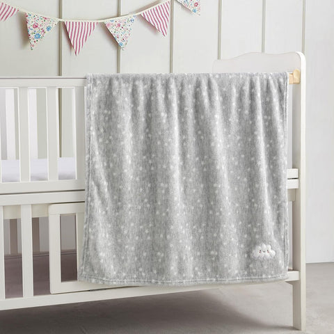 CREVENT 2Pcs 30''X40'' Cute Cozy Fluffy Warm Baby Blankets for Infants Toddlers' Bedding Crib Cot Stroller - Grey Cloud + Lion