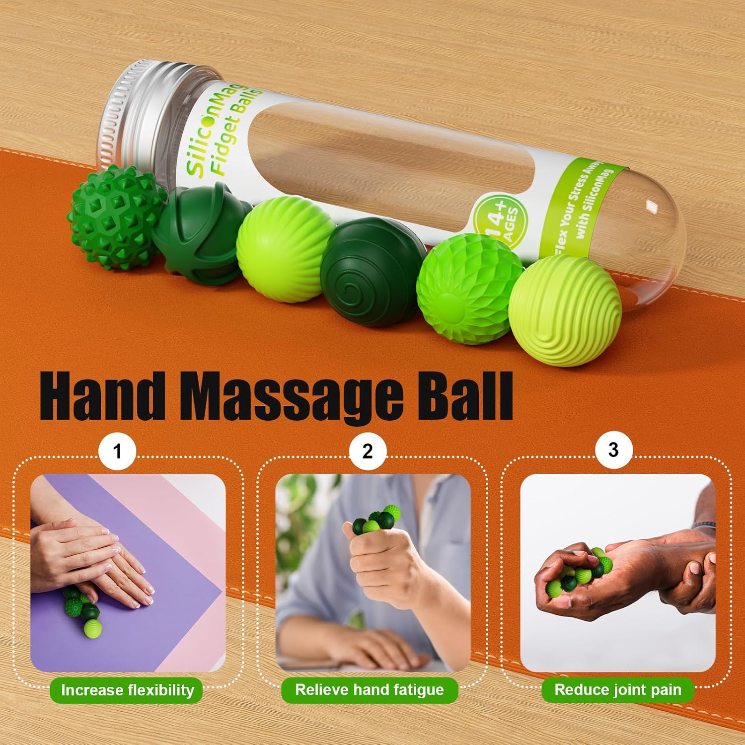 Magnetic Fidget Balls, 6 Pack Silicone Sensory Toys for Adults & Teens
