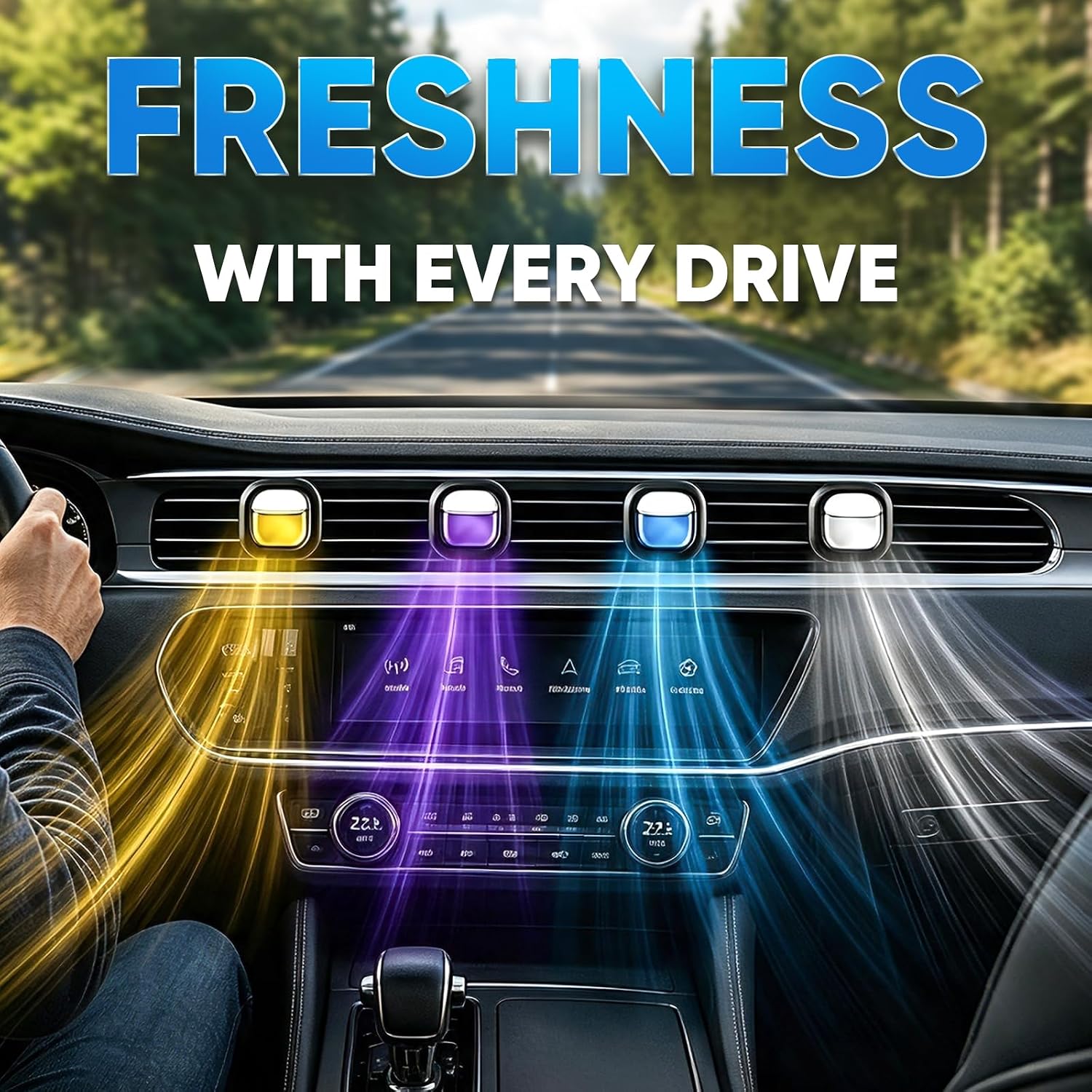 16 Pack Car Air Freshener Vent Clips, 4 Plant-Based Scents, Car Fresheners