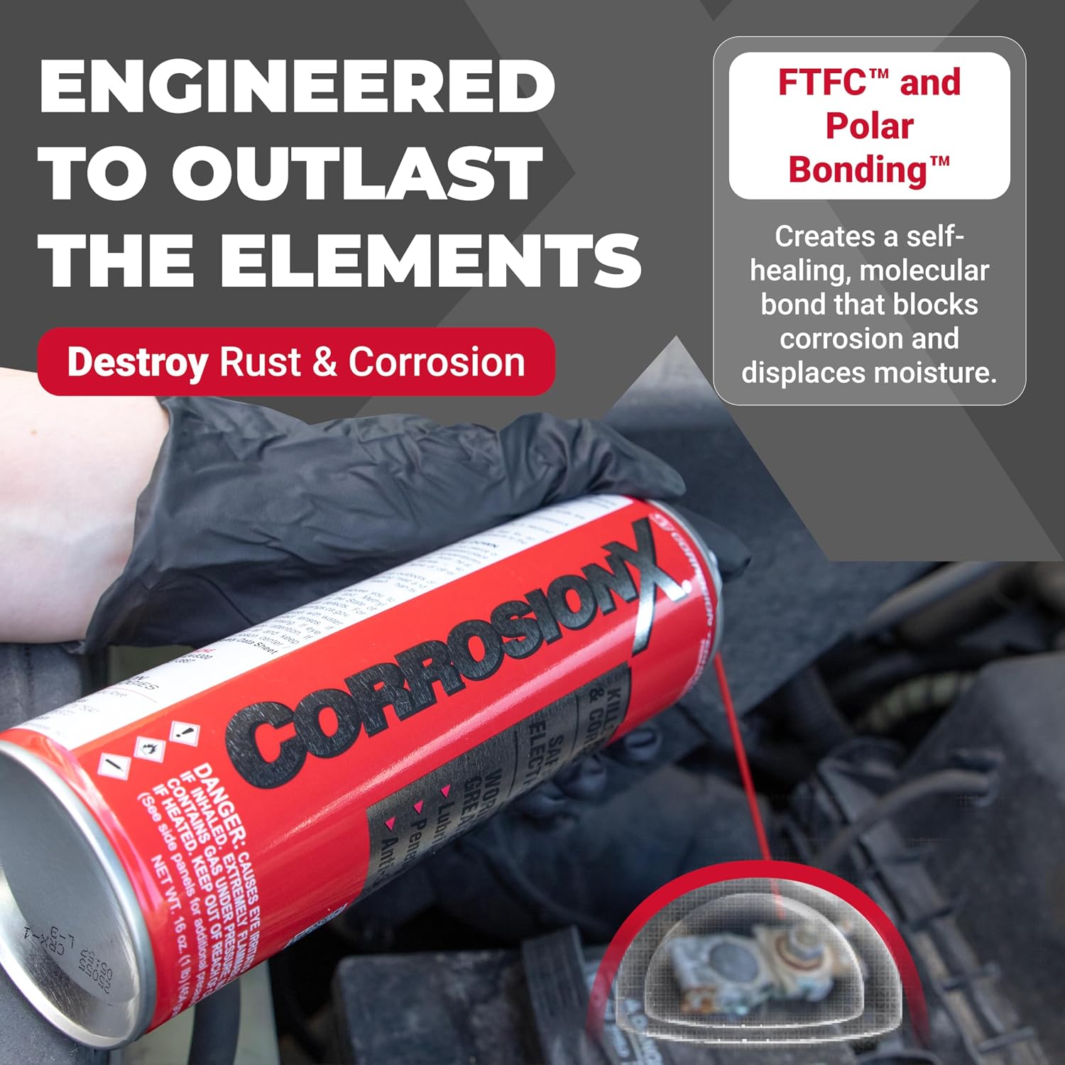 CorrosionX Rust Inhibitor, Industrial-Strength Dielectric Corrosion Prevention, Lubricant & Penetrant for Marine, Automotive, Electronics & RV Use, Protects Bolts, Cables, Engines, Parts, 1 Gallon