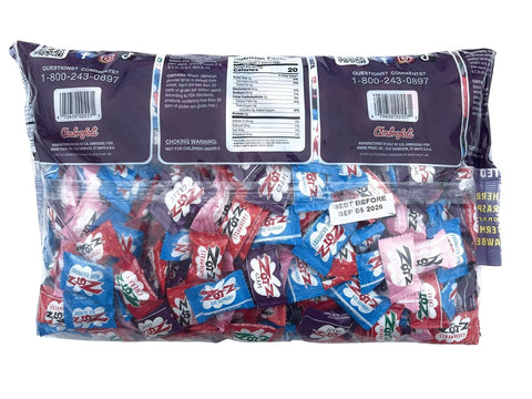 ZOTZ Fizzy Sour Candy Bulk - Retro Italian Hard Candy Individually Wrapped - Classic Nostalgic 7 Assorted Flavors Cherry, Watermelon, Strawberry, Blue Raspberry, Apple, Orange & Grape - 425 Pieces Bag for Party Favors, Goodie Bags, Piñata & Candy Buffet