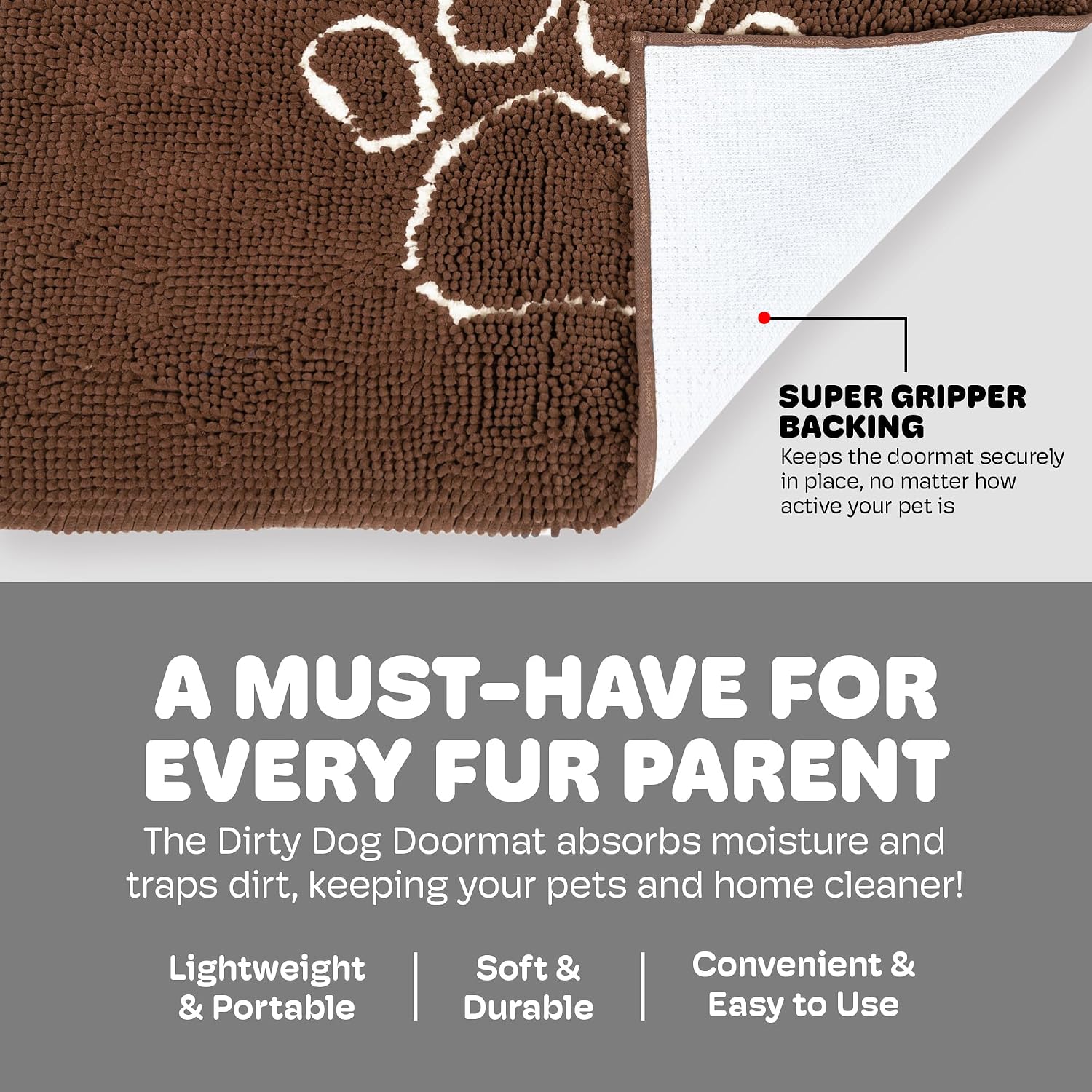 Dog Gone Smart Dirty Dog Doormat - Fast Drying Rug - Almond, 35 x 26 in
