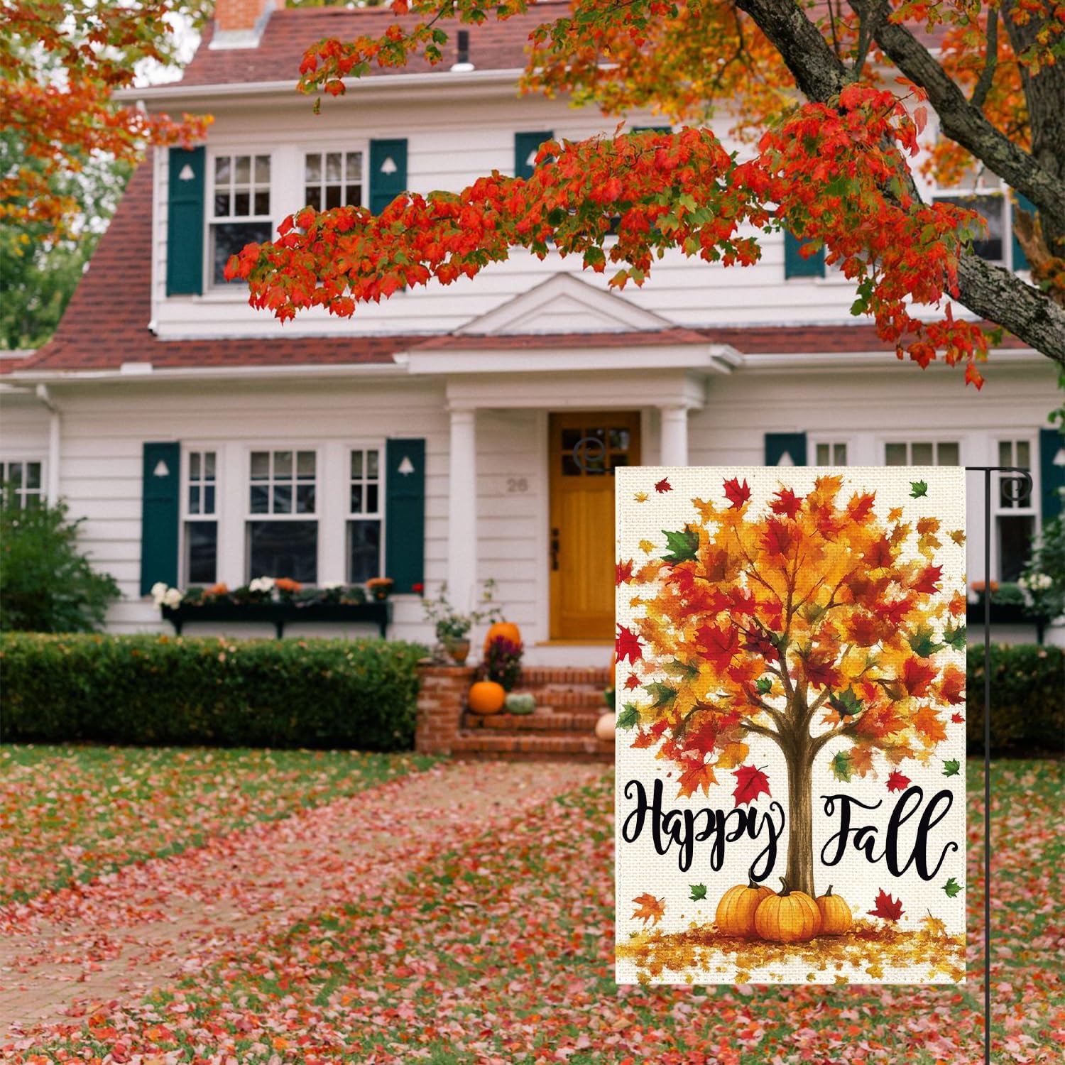 AVOIN colorlife Fall Garden Flag 12x18 Inch Double Sided Outside