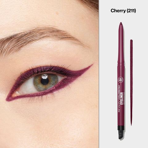 REVLON ColorStay Pencil Waterproof Eyeliner, 211 Cherry, 0.01 oz