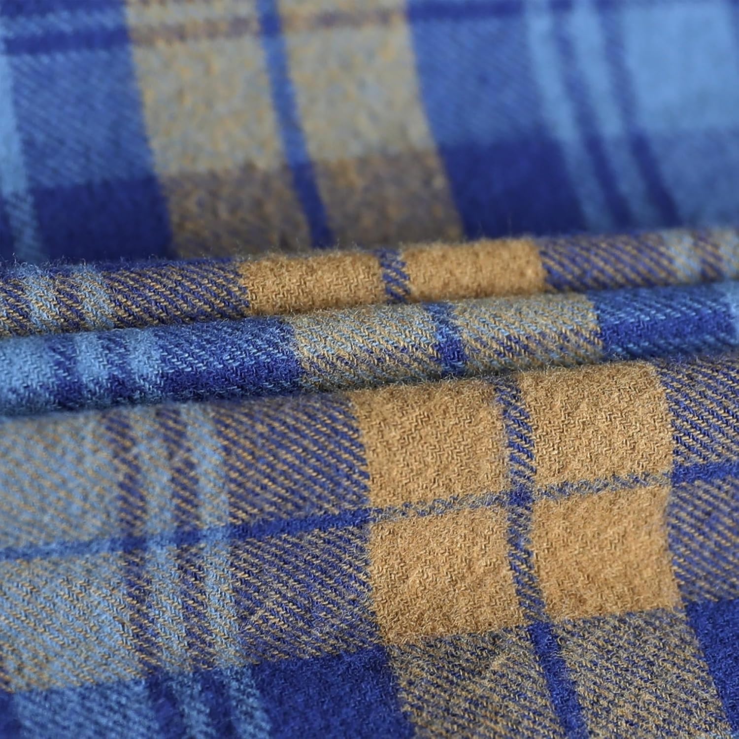 Dubinik® 6 oz Flannel Shirt for Men Long Sleeve Button Down Cotton Plaid