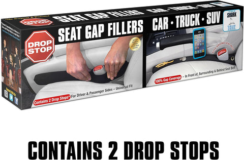 Drop Stop – 2 Original Car Seat Gap Fillers (Shark Tank) + Dash Pad + Light