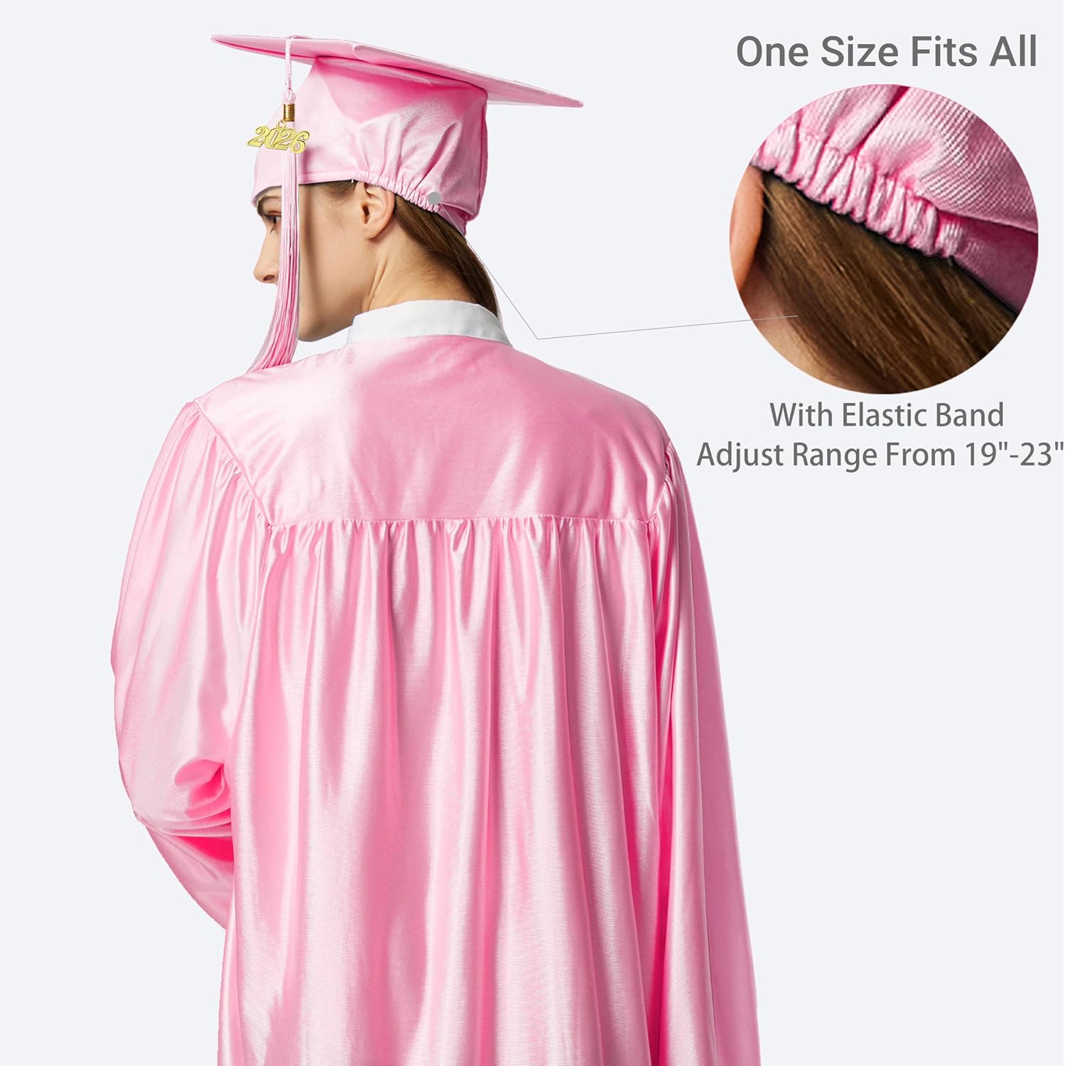 MyGradDay Unisex Adult Shiny Graduation cap and gown 2026 Tassel Package