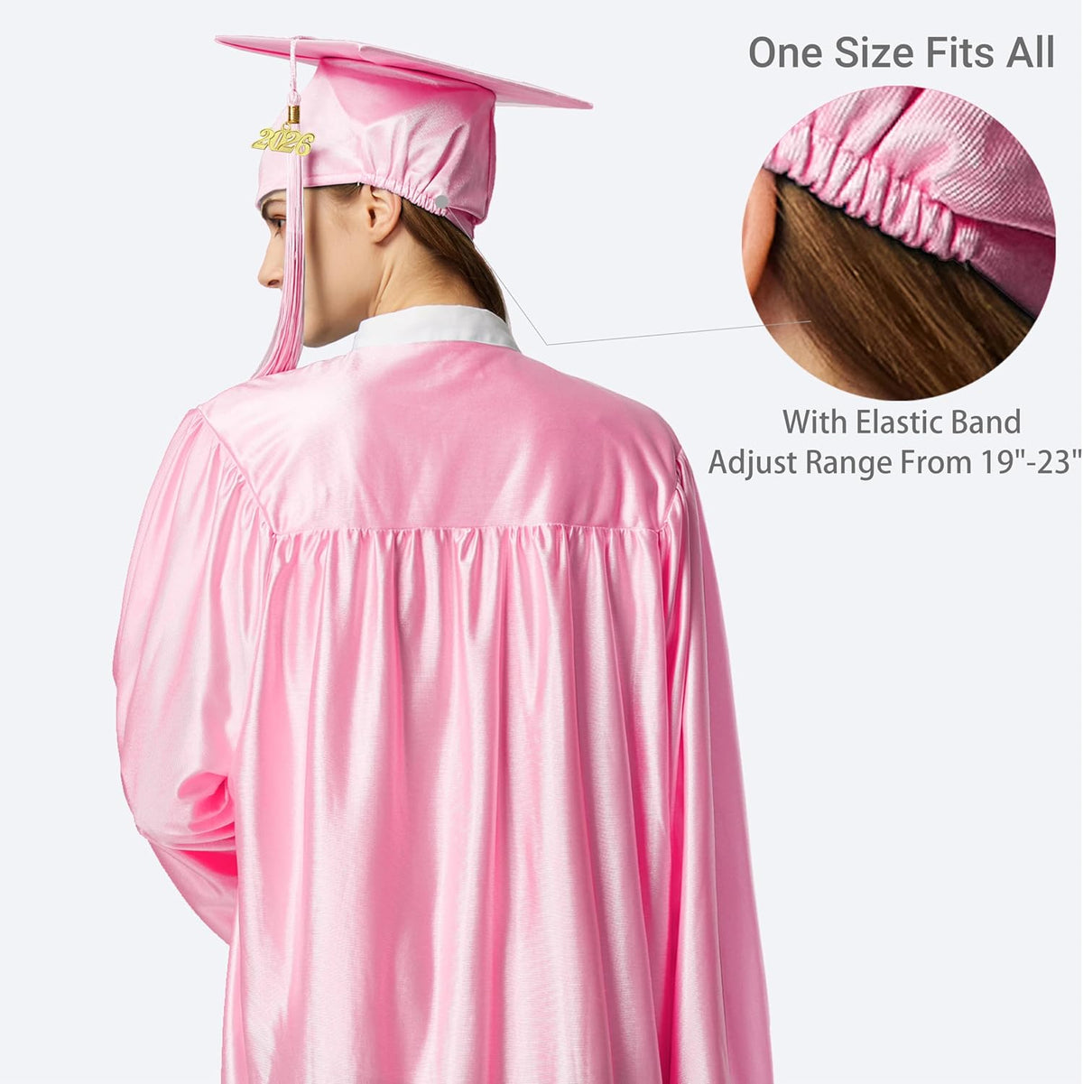 MyGradDay Unisex Adult Shiny Graduation cap and gown 2026 Tassel Package