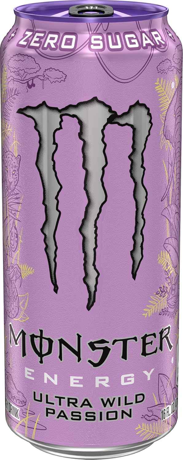 Monster Energy Ultra Wild Passion, Sugar Free Energy Drink, 16 Ounce (Pack of 15)