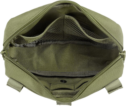 FRTKK Tactical Molle Admin Pouch Utility Laser Cut EDC Tool Pouch Bag Horizontal Modular Pouches Include US Flag Patch and Keychain
