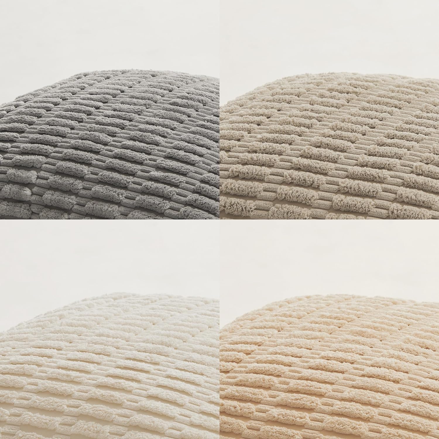 Fancy Homi 4 Packs Decorative Throw Pillow Covers for Living Room Couch Bed, Modern Farmhouse Boho Home Décor Accent Cushion Case, 18" x 18", Neutral