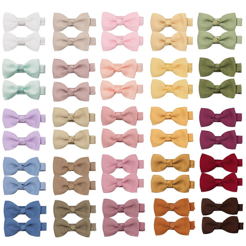 CÉLLOT Baby Hair Clips 50PCS Baby Girls Fully Lined 2" Baby Bows Hair Pins