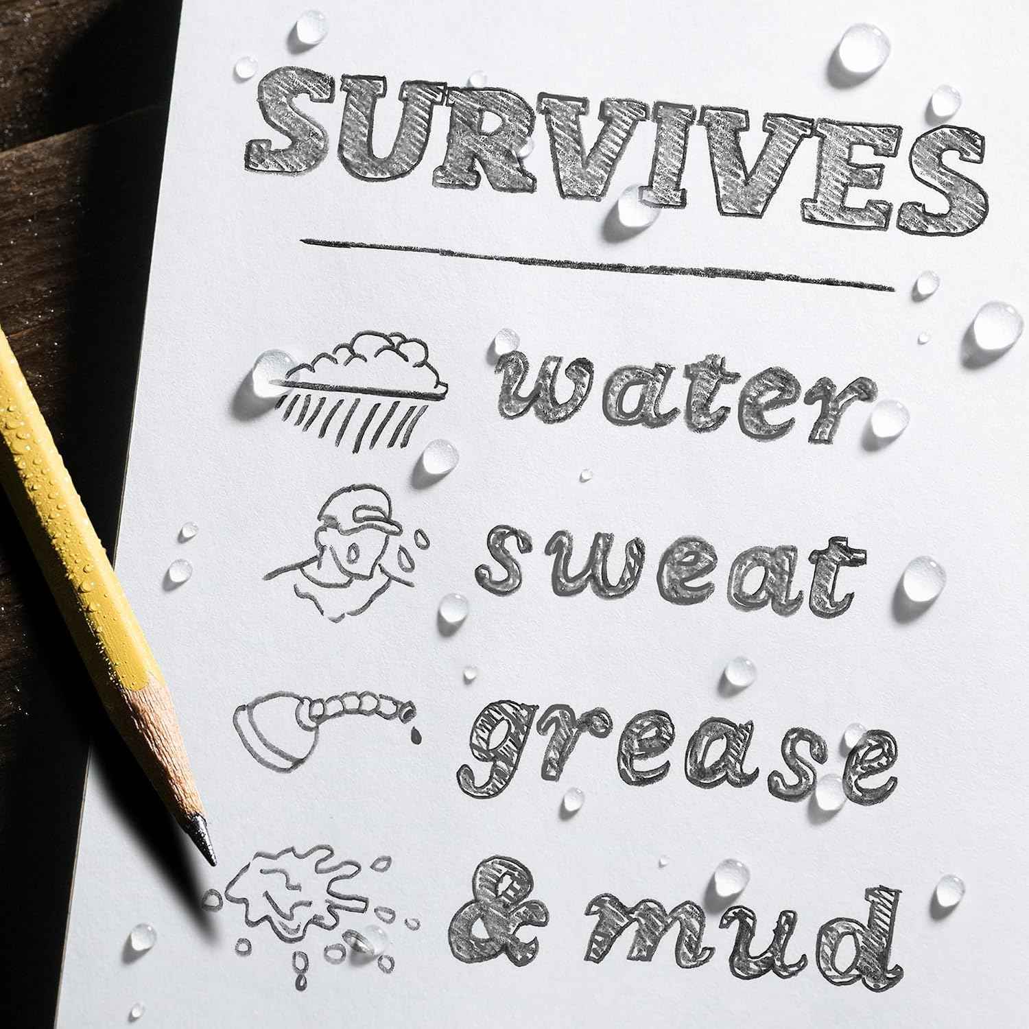 Rite in the Rain Weatherproof Top Spiral Notebook, 3" x 5", Yellow Cover, Universal Pattern, 6 Pack (No. 135L6)