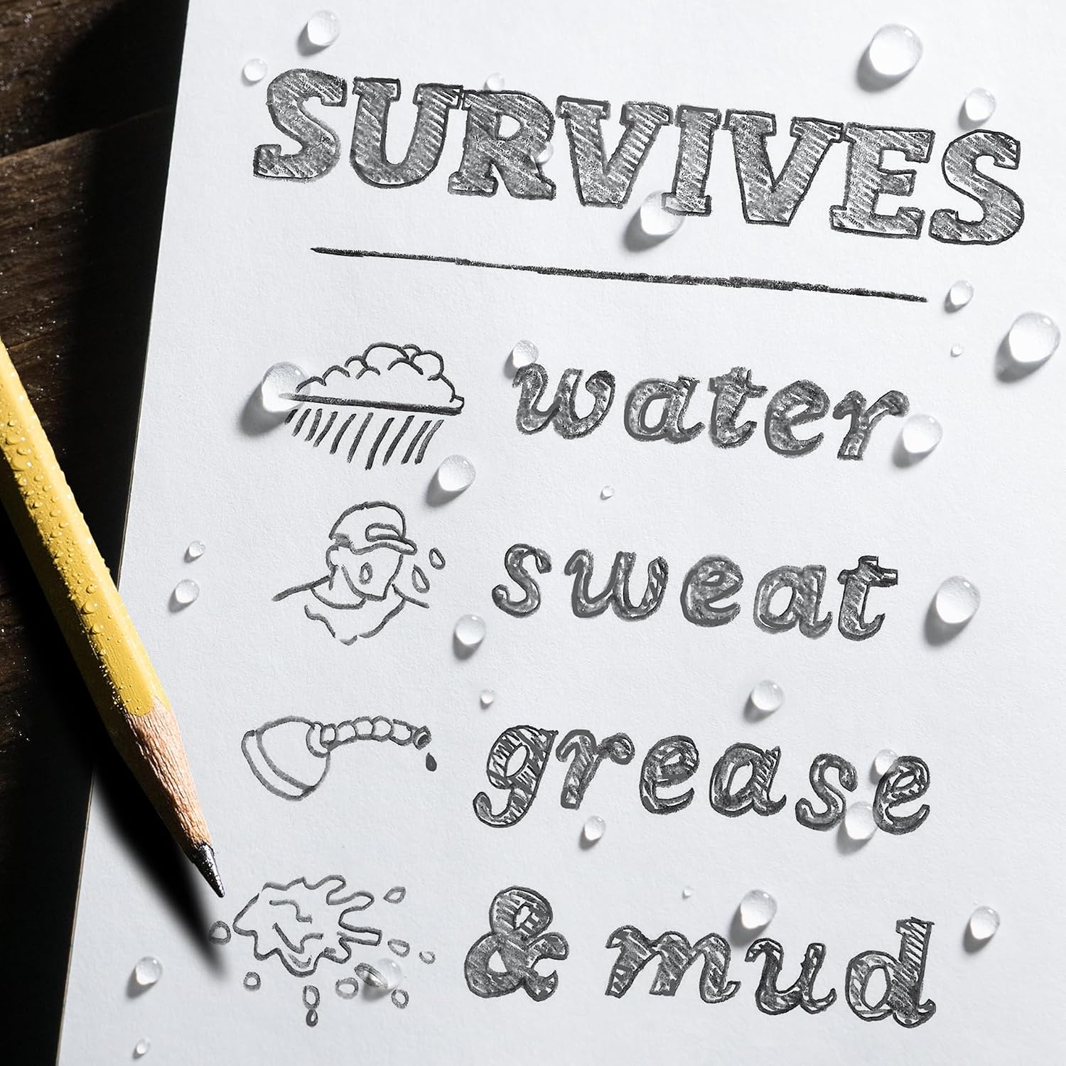 Rite in the Rain Weatherproof Soft Cover Tally Notebook, 3.5" x 8", Yellow Cover, Tally Pattern (No. 324)