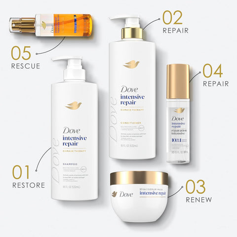 Dove Shampoo 4 Pack Intensive Repair for Damaged Hair with Bio-Protein Care Technology and Amino Serum 28 Fl Oz
