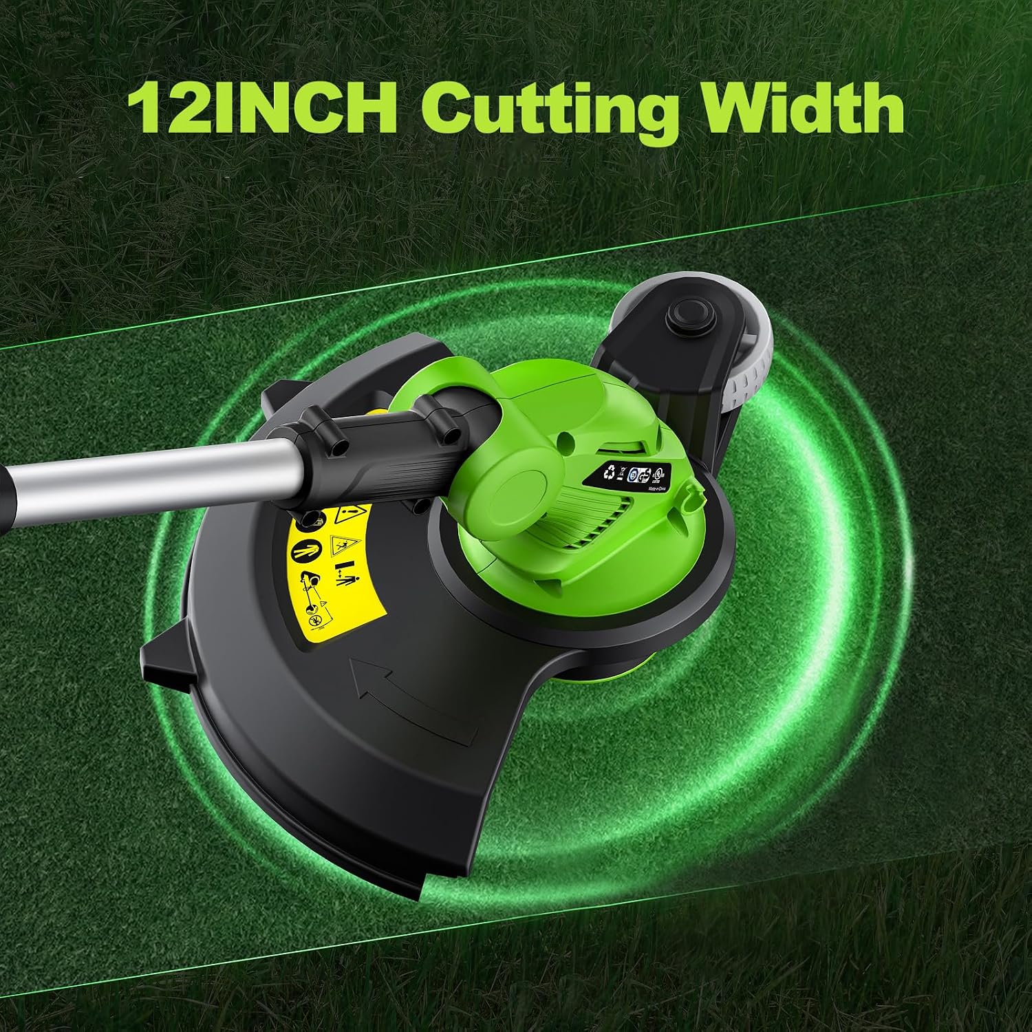 20V Electric Weed Wacker Edger Lawn Tool, Battery Powered Weed Eater 12-Inch Cordless String Trimmer Grass Trimmer Lightweight Yard Tools for Garden, Lawn Mower Cutter 2.0Ah Battery and Charger Green