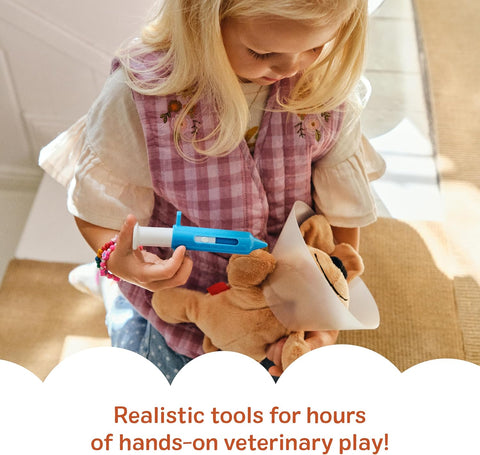 Melissa & Doug Examine and Treat Pet Vet Play Set, 24-Piece Animal Doctor Playset with Dog & Cat Plushies, Pet Doctor Kit & Accessories, Preschool Toys for Girls & Boys Ages 3+