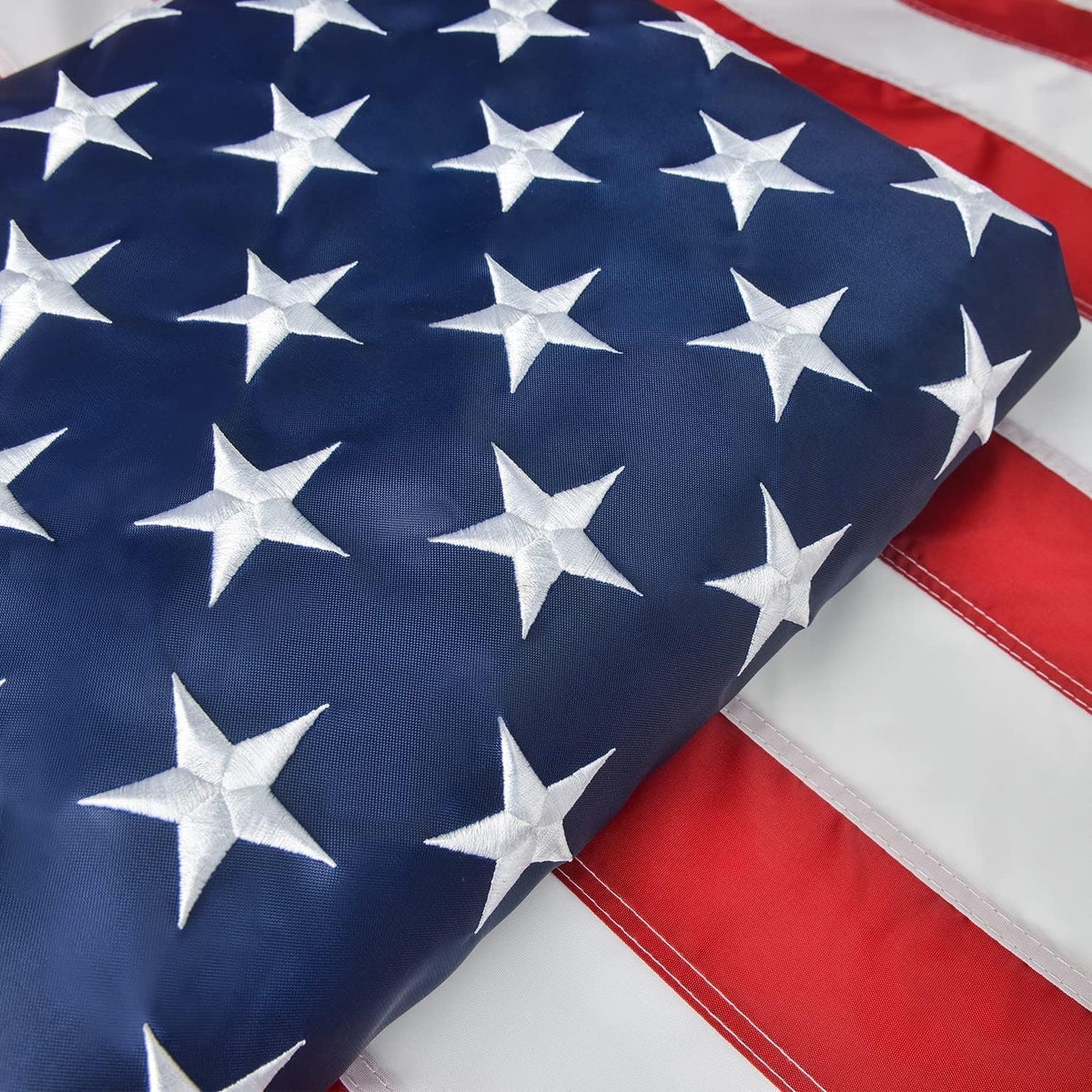 American Flag 2x3 FT, US Flag USA High Wind with Embroidered Stars, Sewn Stripes, Brass Grommets, Durable USA Flag Outdoor Outside
