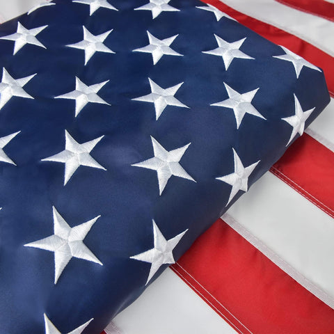 American Flag 2x3 FT, US Flag USA High Wind with Embroidered Stars, Sewn Stripes, Brass Grommets, Durable USA Flag Outdoor Outside