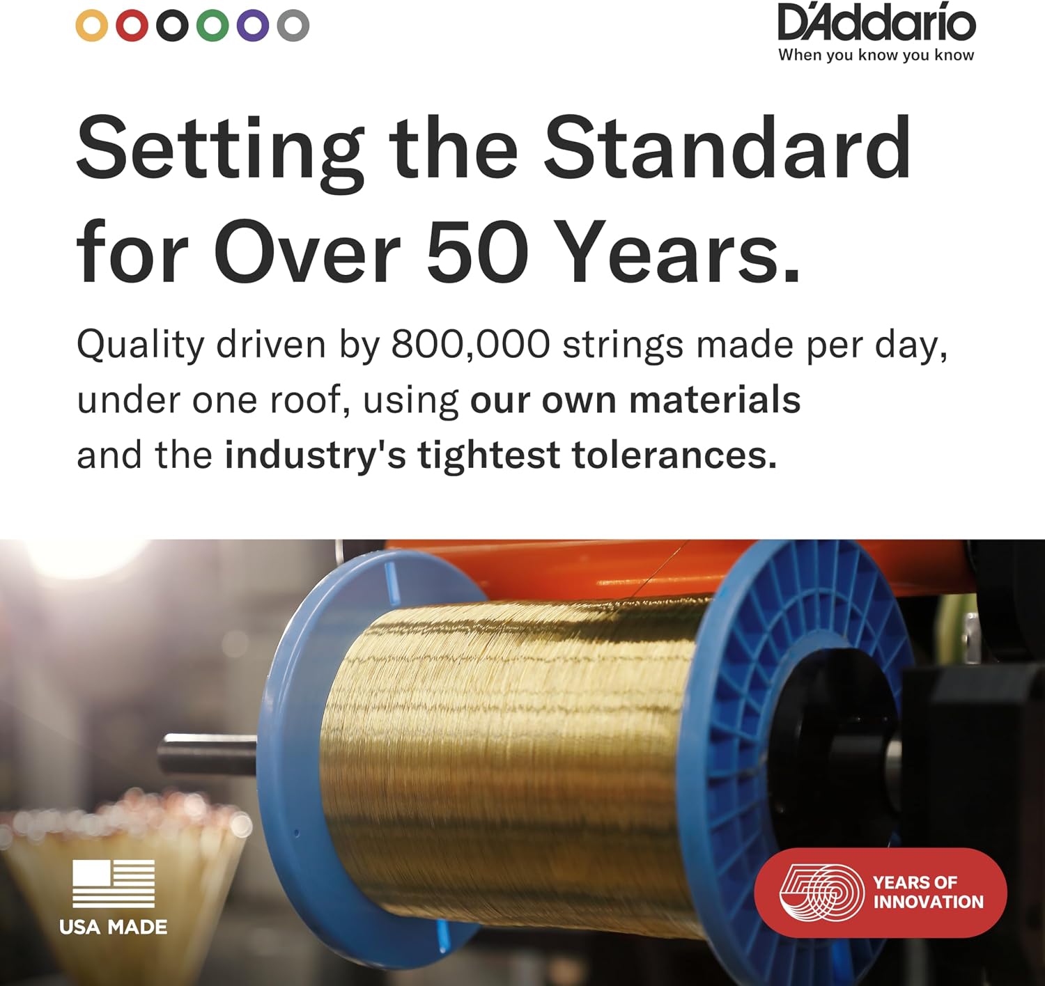 D'Addario EJ16 Phosphor Bronze Acoustic Guitar Strings, Light 12-53 Set