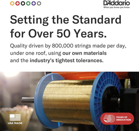 D'Addario EJ16 Phosphor Bronze Acoustic Guitar Strings, Light 12-53 Set