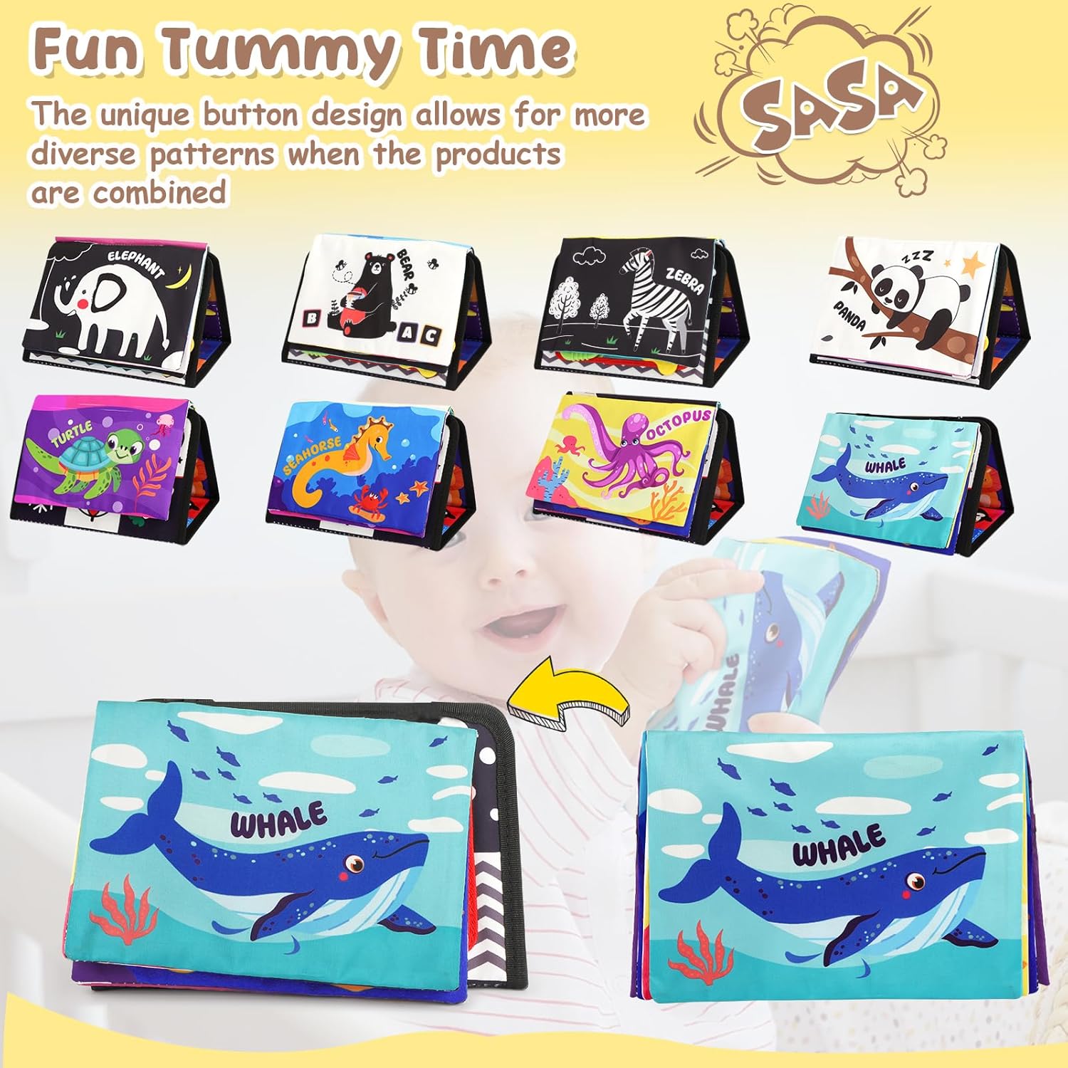 URMYWO Tummy Time Mirror Toys, High Contrast Baby Toys for Newborn