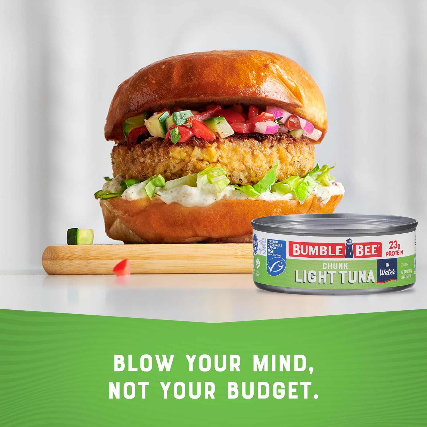 Bumble Bee Chunk Light Tuna in Water, 5 oz (Pack of 48) | Wild Caught Tuna, 23g Protein per Can, MSC Certified Sustainable Seafood, Non-GMO, Gluten Free, Kosher