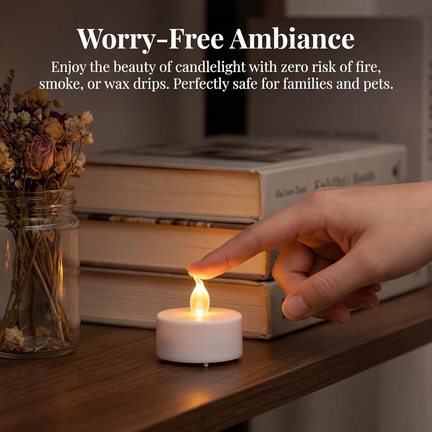 Tea Lights Flameless Battery Operated Candles. Warm White 100Pack