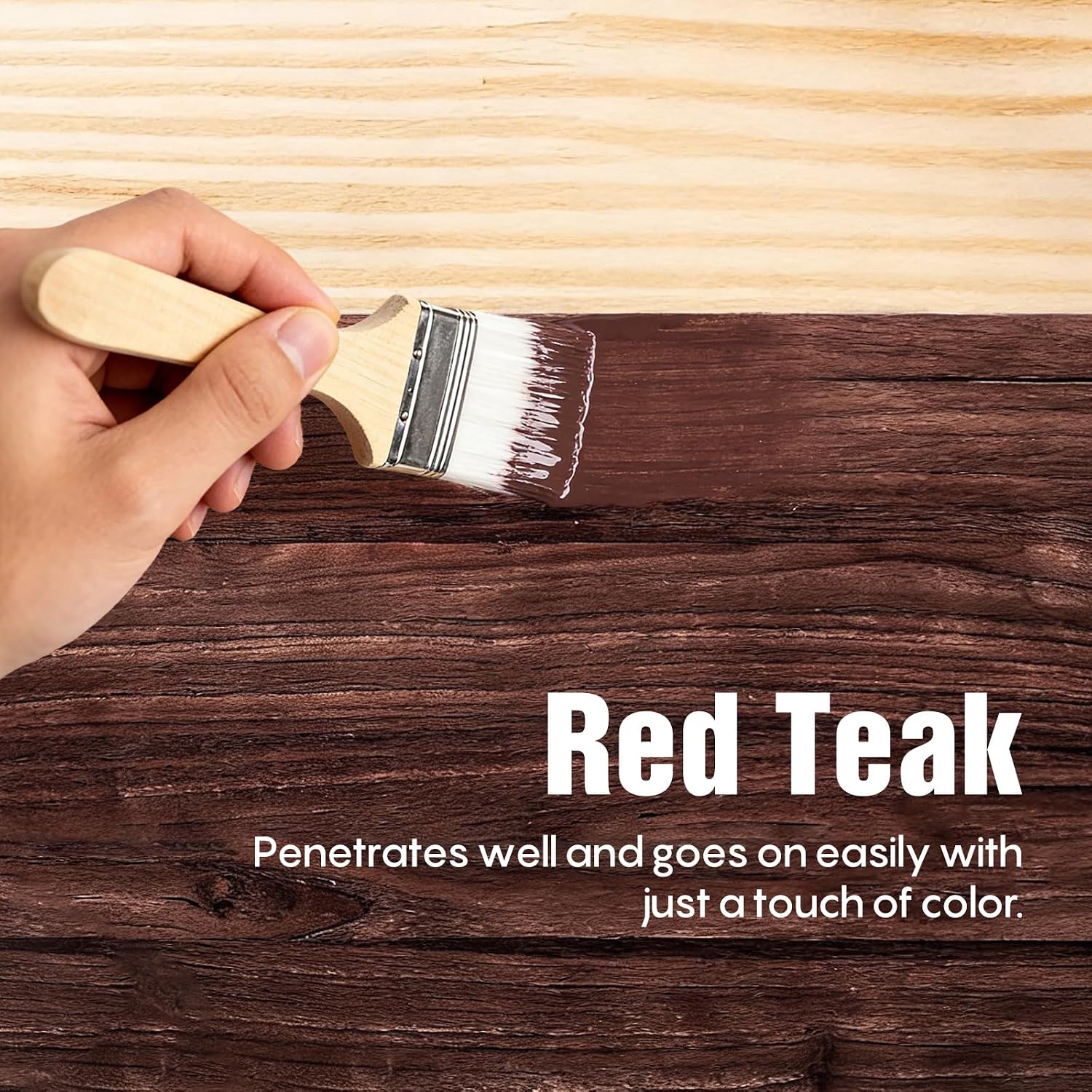SENVEN Wood Stain, Red Teak Wood Stain, 1000ml/35oz Woods-Stain for Woods, Furniture, Cabinet, Fast Drying Woods-Stain, Non-Toxic Wood-Stains, Water Based Wood-Stains, Indoor Outdoor Woods Stains