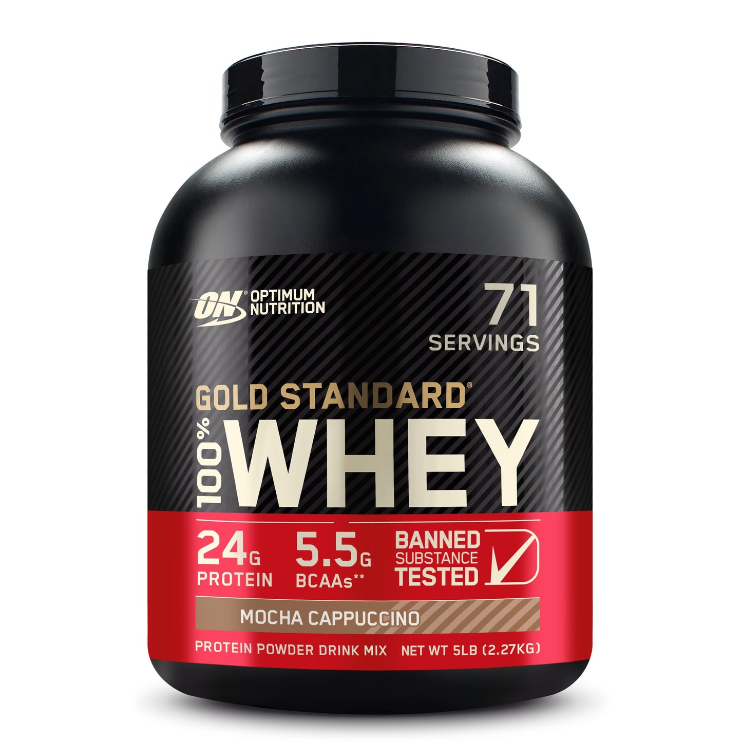 Optimum Nutrition Gold Standard 100% Whey Protein Powder, Mocha Cappuccino, 5 Pound (Packaging May Vary)