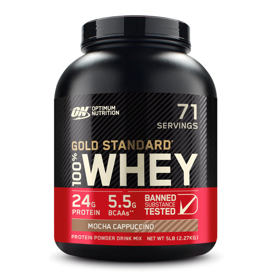 Optimum Nutrition Gold Standard 100% Whey Protein Powder, Mocha Cappuccino, 5 Pound (Packaging May Vary)