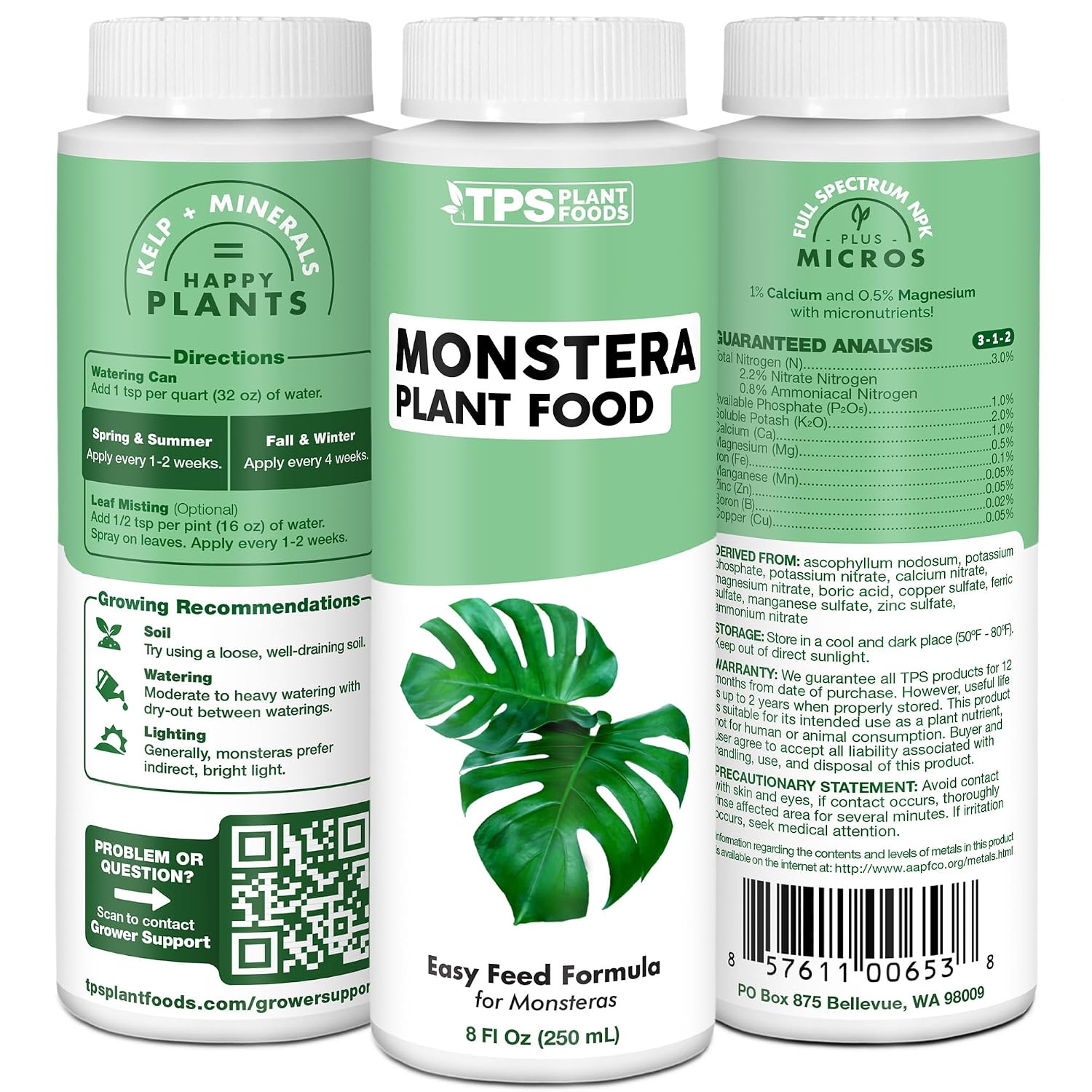 Monstera Plant Food - Liquid Fertilizer for Bigger, Healthier Leaves, 8 oz
