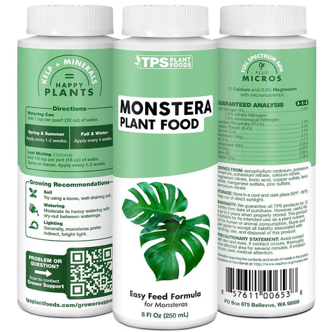 Monstera Plant Food - Liquid Fertilizer for Bigger, Healthier Leaves, 8 oz