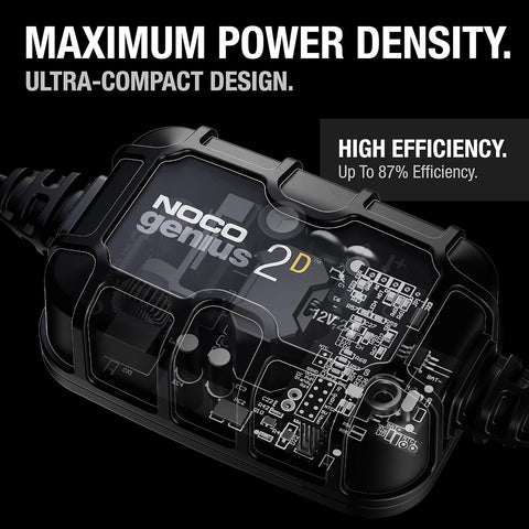 NOCO GENIUS2D 2A 12V Onboard Battery Charger, Trickle Charger & Maintainer