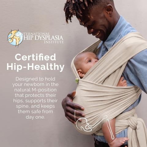 Boba Baby Wrap Carrier - Stretch Cotton Newborn Sling, Beige