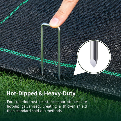 PSISO 80 Pack 6 Inch Galvanized U-Shaped Garden Stakes Landscape Staples, 12 Gauge Heavy Duty Tent Stakes Ground Yard Lawn Pins for Landscaping, Weed Barrier Fabric, Fencing, Outdoor Decor