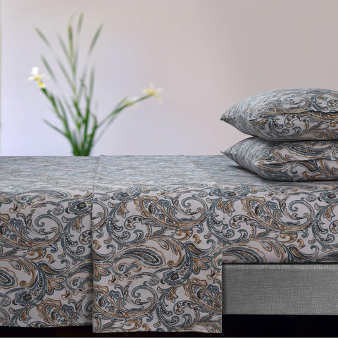 Tribeca Living King Extra Deep Pocket Flannel Sheet Set, Floral Garden