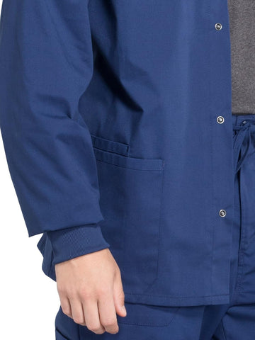 Cherokee WW Professionals Scrub Jacket for Men Snap Front