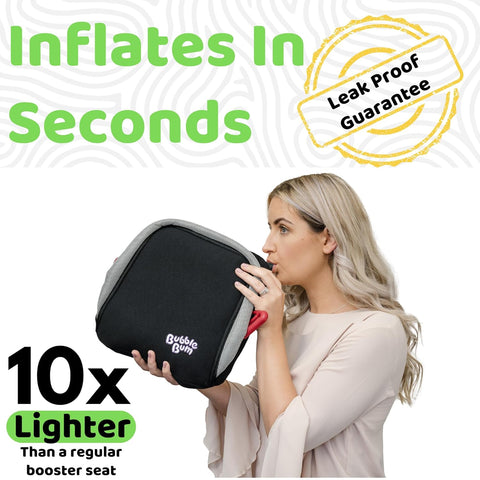 BubbleBum Inflatable Travel Booster Car Seat, Narrow Backless, 40-110 lbs