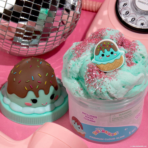 Original Squishmallows Scented Slime Jar, Chocolate, Maya the Ice Cream