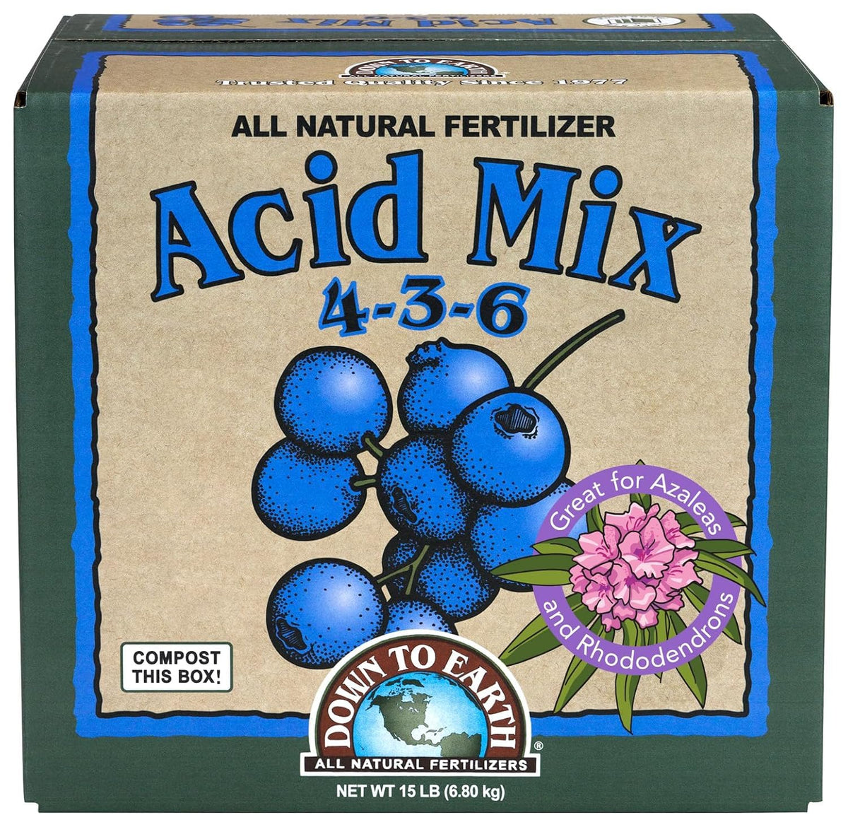 Down To Earth All Natural Fertilizers Organic Acid Mix - 4-3-6, 15 lb