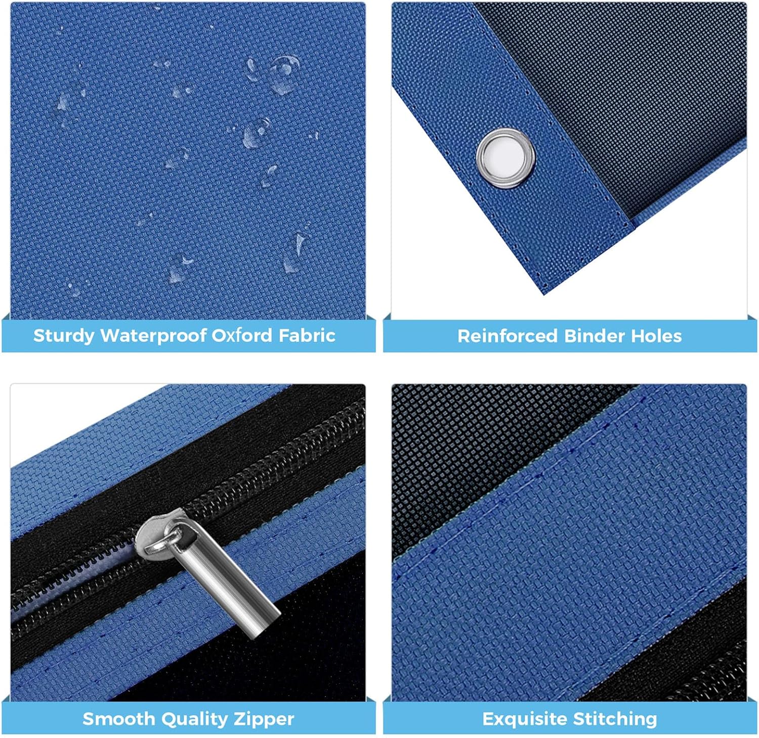 SKYDUE Pencil Pouch for 3 Ring Binder, 3 Pockets and Mesh Window