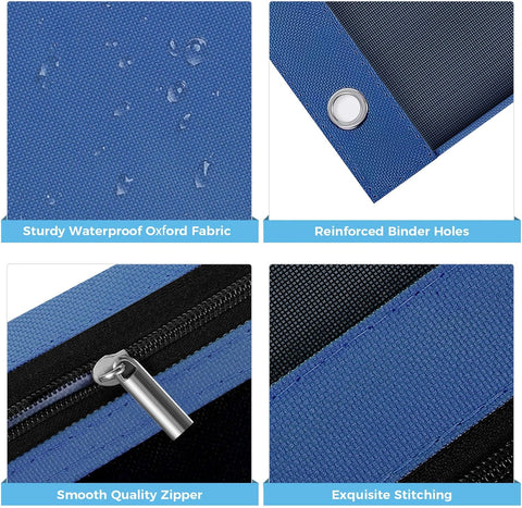 SKYDUE Pencil Pouch for 3 Ring Binder, 3 Pockets and Mesh Window