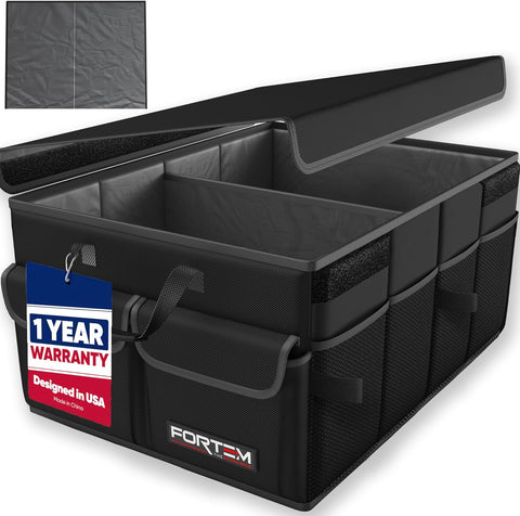 FORTEM Trunk Organizer - Foldable Car Organizer & Storage for SUVs & Trucks