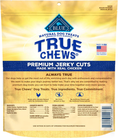 Blue Buffalo True Chews Premium Jerky Cuts Chicken Dog Treats, 4 oz