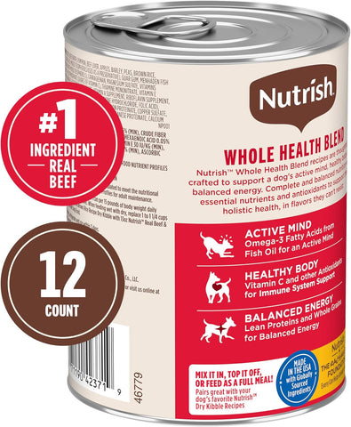 Nutrish Beef Paté Wet Dog Food, 13 oz. Can, (Pack of 12) (Rachael Ray)