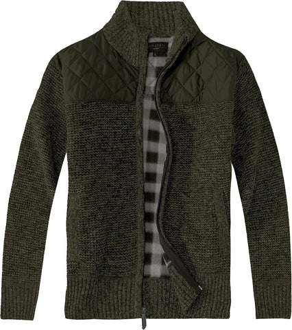 Gioberti Men's Knitted Regular Fit Full Zip Cardigan Sweater with Soft Brushed Flannel Lining.