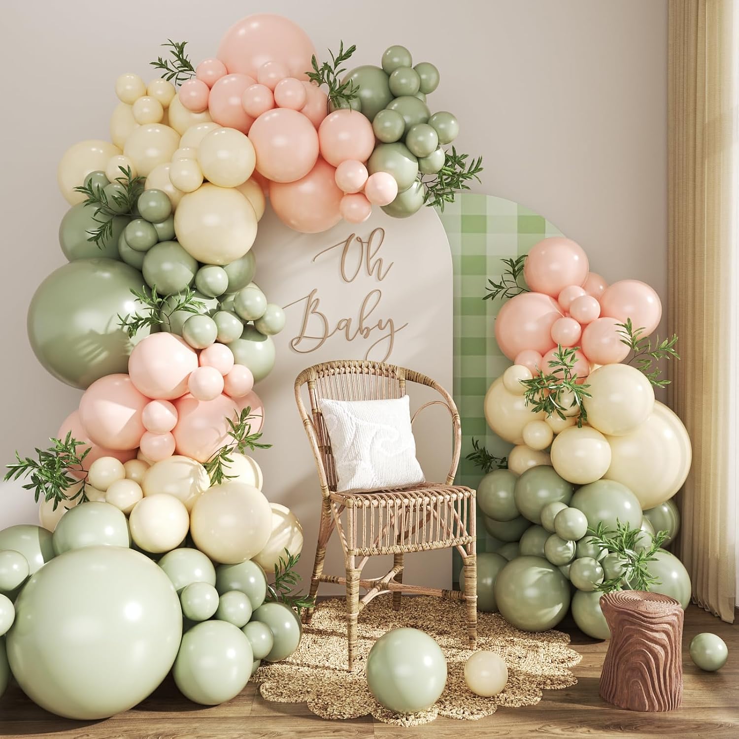 Sage Green Balloon Arch Kit for Baby Shower Bridal Shower Decorations