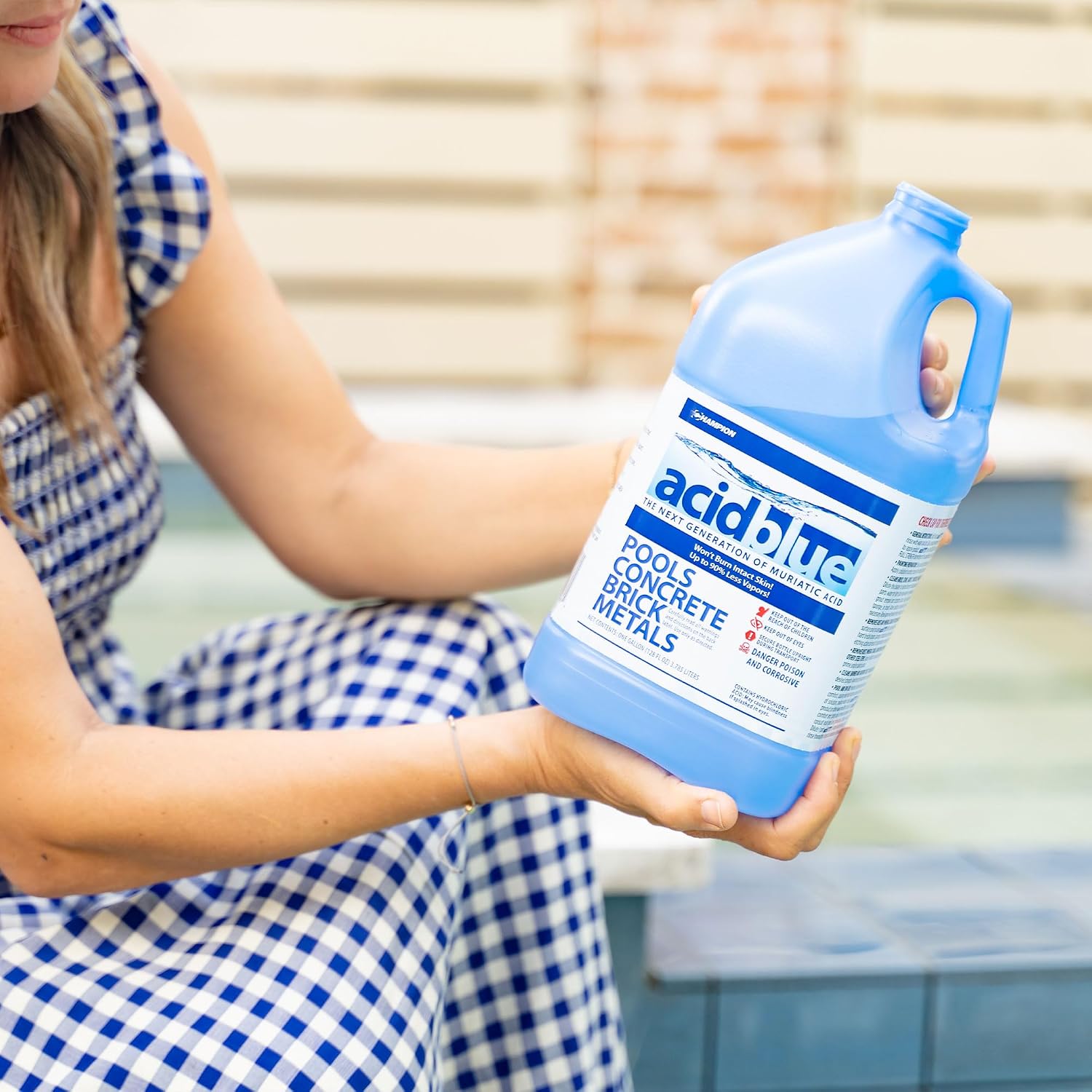 CPDI Champion 4 Pack AcidBlue Muriatic Acid for Pools @ Spas, 1 Gallon Each