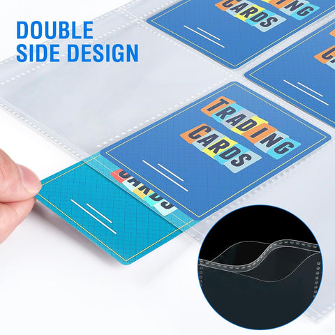 Sooez Trading Card Sleeves for Binder, Double Sided Card Holder, 36 Pack